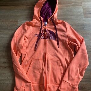 The North Face Vibrant Orange Jacket with Purple Details
